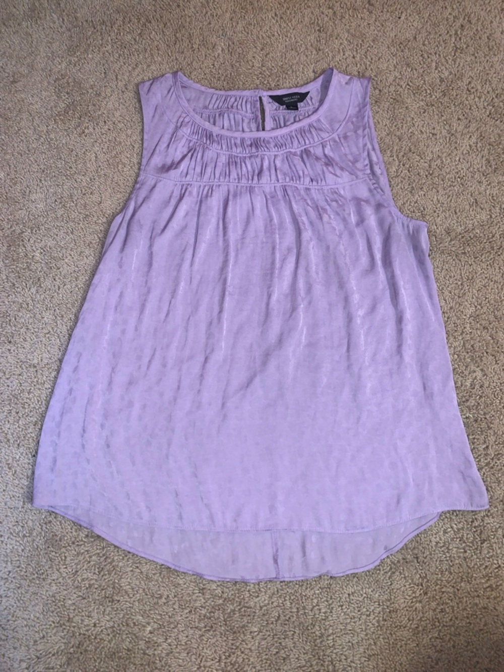 Simply Vera Wang Women’s Large Lilac Purple Sleeveless Flowy Smocked Summer Top